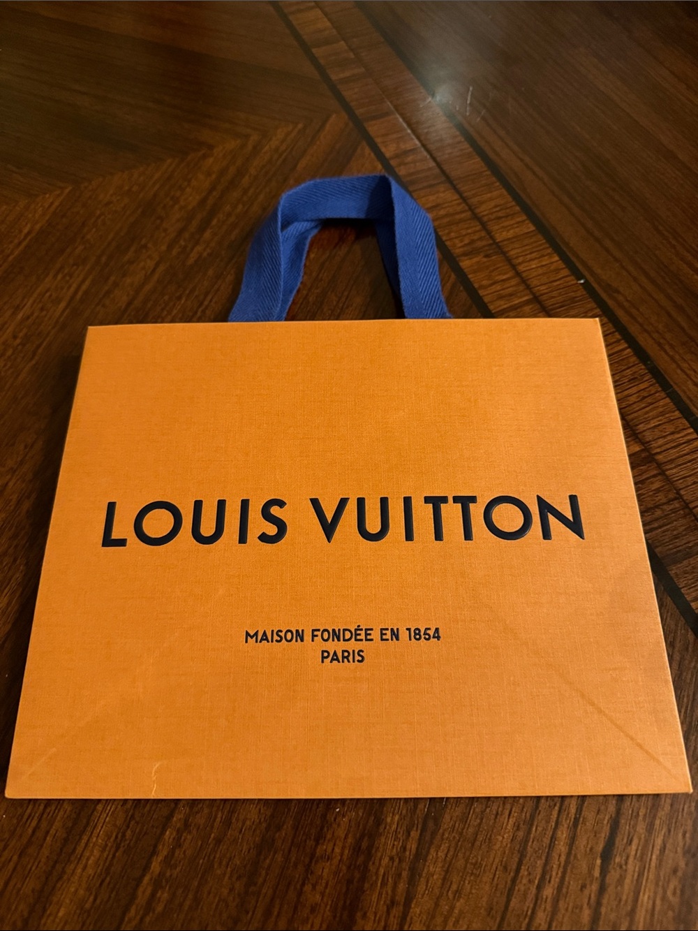 LOUIS VUITTON Authentic Orange Gift Shopping Bag 10x8x6 inches NEW crafts Gifts